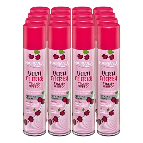 Hairwell Trockenshampoo Very Cherry 200 ml, 12er Pack