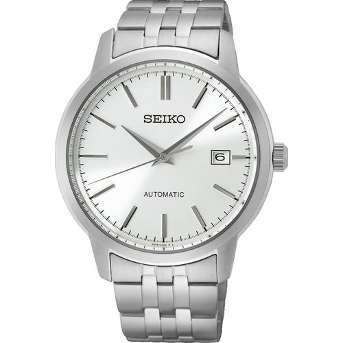Automatikuhr SEIKO, silber (silberfarben, silberfarben), Armbanduhren, Herren, Armbanduhr, Herrenuhr, Datum, Edelstahlarmband