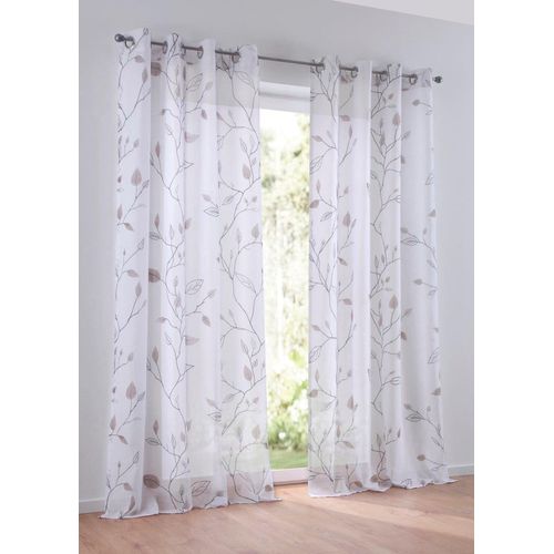 Gardine HEINE HOME Gr. 2, weiß (sanftes weiß), B:135cm H:175cm, Polyester, Gardinen