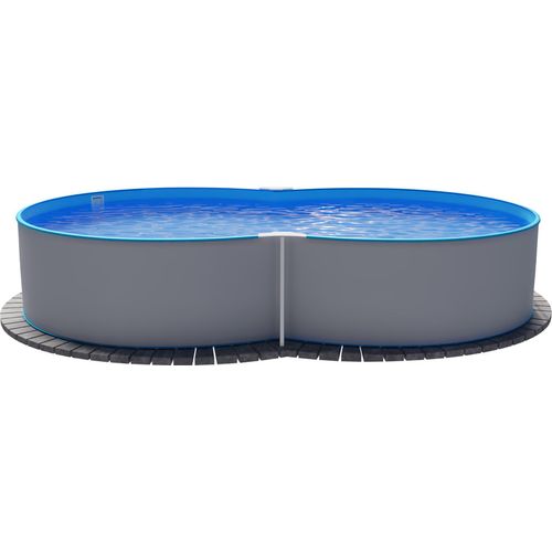 Summer Fun Stahlwandbecken Kreta Exklusiv achtform 3,20m x 5,25m x 1,50m Folie 0,6mm Einzelbecken Pool Achtformpool / 320 x 525 x 150 cm Stahlwandpool Achtformbecken
