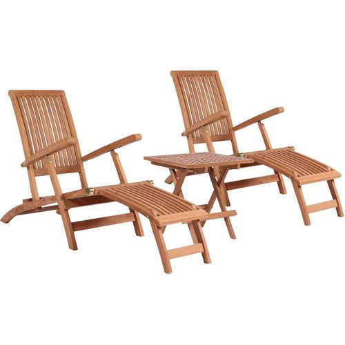 Gartenmöbelset Teak Deckchair Yacht & Tisch Devon