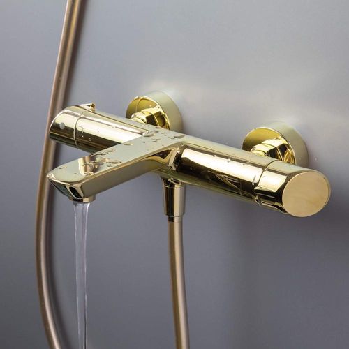 Design Wannenmischer ohne Duschset in gold ARNIKA-30, B/H/T: 31/6/21 cm