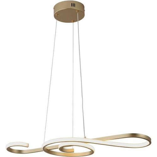 LED Hängeleuchte, Aluminium Gold, H 100 cm