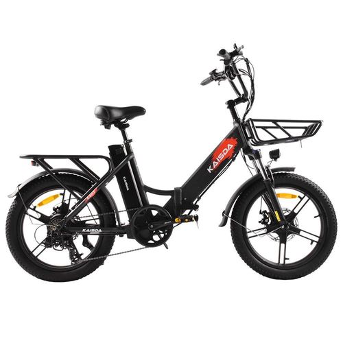 E Bike Elektrofahrräder Klapprad Klappräder E-bike mit 20.8Ah , E Bike 20 * 3.0 Zoll, E-Bike 7-Gang Getriebe LCD-Display mit Korb für Herren Damen