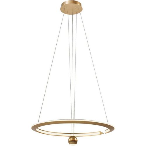LED Pendelleuchte, Aluminium, Brush Gold, Up Down, H120 cm