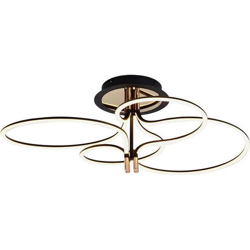 LED Deckenleuchte, Metall, Gold Schwarz, hoher CRI, B 84 cm