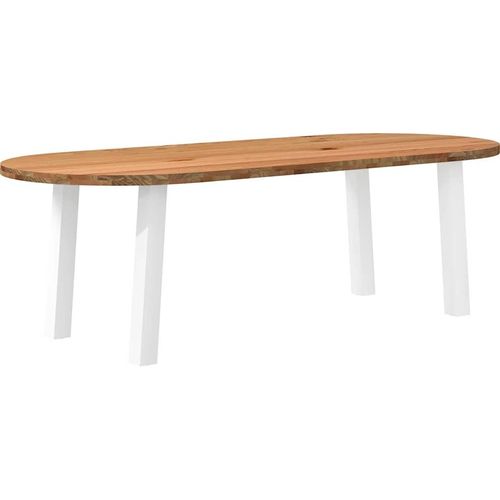 Esstisch Hellbraun 240x100x74 cm Massivholz Eiche Oval