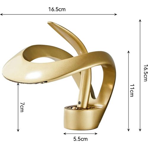 Wasserhahn, Wasserfall-Waschtischarmatur, Messing-Einhebelmischer mit G1/2-Zulaufrohr, Gold