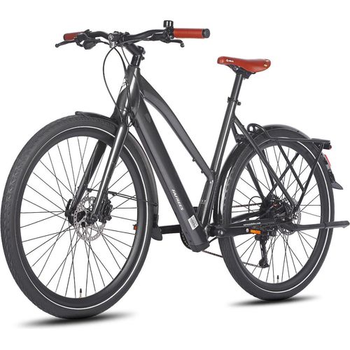 FAFREES F700W City E-Bike - Motor 250W Akku 36V10AH mit Alurahmen hydraulische Bremsen - Schwarz