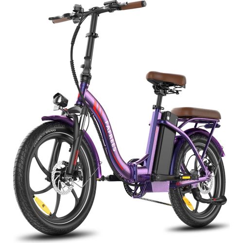 E-Bike FAFREES F20+ Pro - Motor 250W Akku 36V22.5Ah 20 Zoll R?der Mechanische Scheibenbremse - Lila Rosa