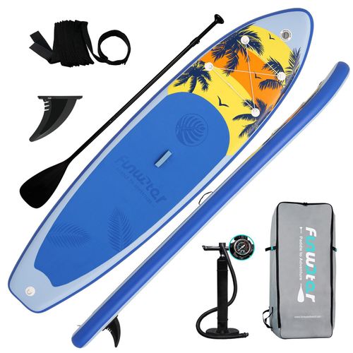 FunWater Stand up paddle Board, SUP Board Set, Stand up Paddle Board,SUP paddle Board,Handpumpe,335x83x15cm, bis150kgBlau