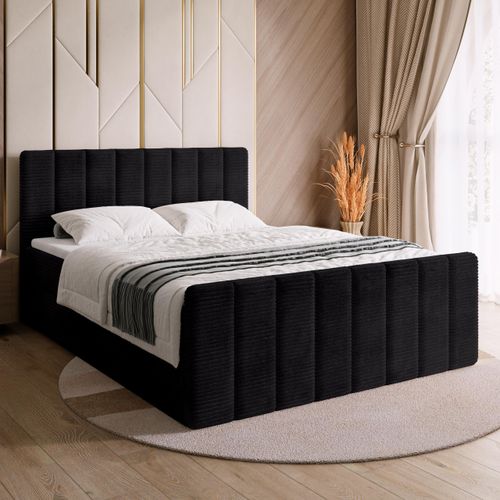BroMARKT Boxspringbett DENVER DUO mit 2 Bettkasten, Bonell-matratze, Polsterbett, Bett (Anthrazit, Poso 135, 140x200 cm)