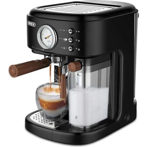 HiBREW H8A 19 Bar Kaffeevollautomat mit Milchaufschäumer, 1,5 L Wassertank, 0,5 L Milchbehälter, für Kaffeepulver und ESE Pads