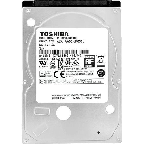 Festplatte Toshiba 3Tb MQ03ABB300 5400Rpm Sata III 2,5