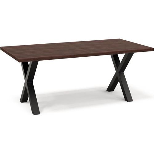 Gastro Esstisch 140x80 cm | Walnuss | X-Gestell Stahl