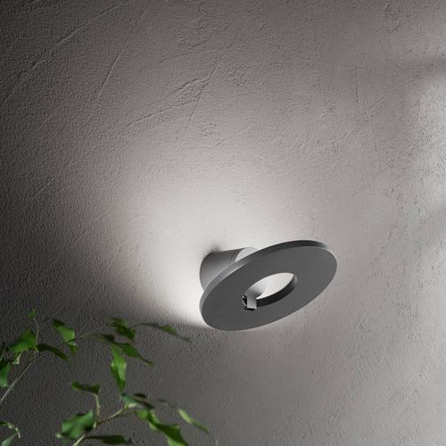 LED-Außenwandlampe Elite, dunkelgrau, Metall, Ø 24 cm, IP54