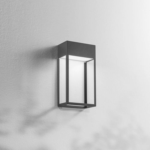 LED-Außenwandleuchte Edo, dunkgelgrau, Metall, 30 cm, IP65