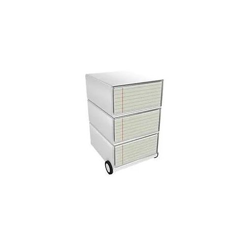 PAPERFLOW Rollcontainer easyBox 3 horizontale Schubladen 642x390x436mm PERSO NOTEBOOK