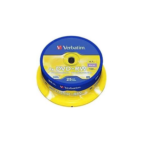 Verbatim DVD+RW Spindle Silber 4x 4.7 GB 25 Stück