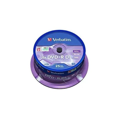 Verbatim DVD+R DL Silber 8x 8.5 GB 25 Stück