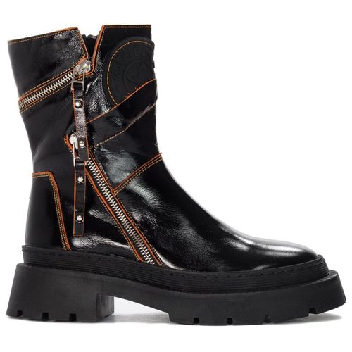 Damen Lackschuhe Lederstiefel mit Reißverschlüssen Maciejka 06238-18 Schwarz 37