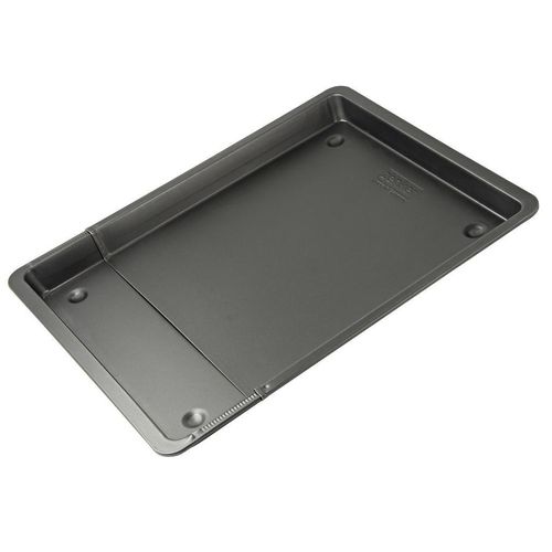 Dr.Oetker Backblech Black Metallic , Schwarz , Metall , 33x3x37-52 cm , antihaftbeschichtet, größenverstellbar , Backen, Backformen, Backbleche