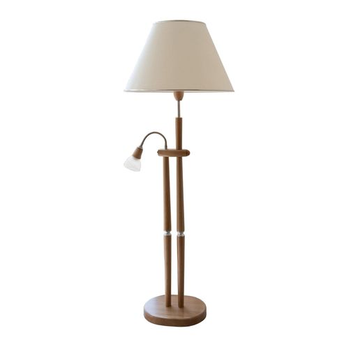 LED Stehlampe, braun (buchefarben, nickelfarben), Ø 55cm H: 155cm, Lampen, mit Leseleuchte