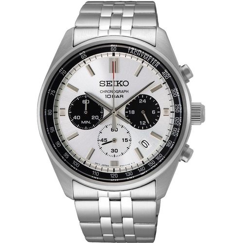 Chronograph SEIKO, silber (silberfarben), Armbanduhren, Herren, Armbanduhr, Quarzuhr, Herrenuhr, Stoppfunktion, Datum