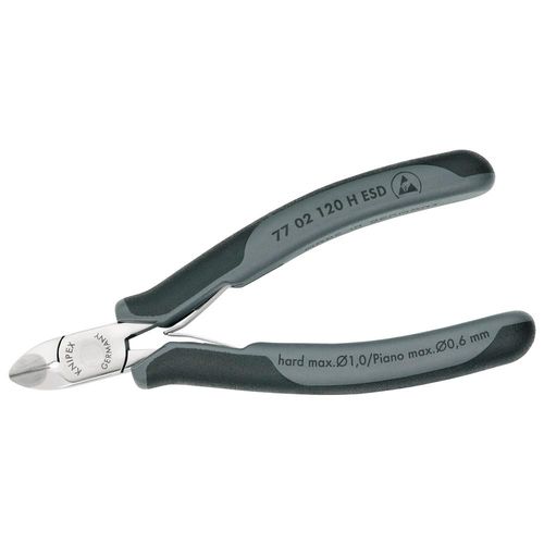 KNIPEX 77 02 120 H ESD Elektronik-Seitenschneider mit eingesetzter Hartmetallschneide ESD mit Mehrkomponenten-Hüllen 120 mm