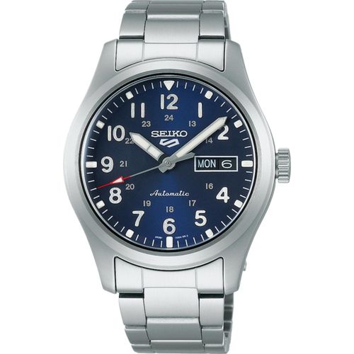 SEIKO Herren Automatik Armbanduhr aus Edelstahl mit Edelstahl Band - 5Sports - SRPG29K1