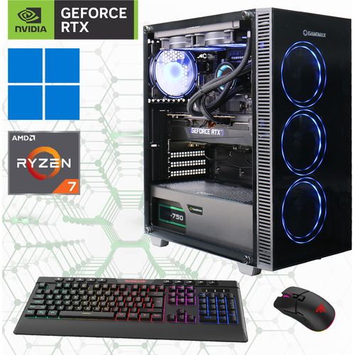 GAMEMAX Gaming-PC Draco XD 7324 Ryzen 7 5700X Wasserkühlung 32GB 2TB SSD RTX 4060 Windows 11