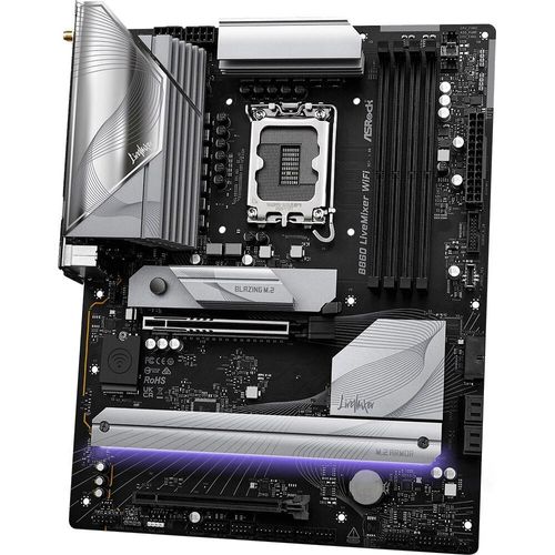 ASRock B860 LIVEMIXER WIFI - Motherboard - ATX - LGA1851-Sockel - B860 Chipsatz - USB4, USB 3.2 Gen 1, USB-C 3.2 Gen 1 - 2.5 Gigabit LAN, Wi-Fi 6E, Bluetooth - Onboard-Grafik (CPU erforderlich)