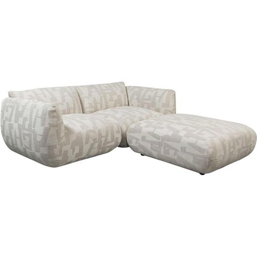 Ecksofa Amsterdam als 2,5-Sitzer- Longchair rechts - White Glyphs