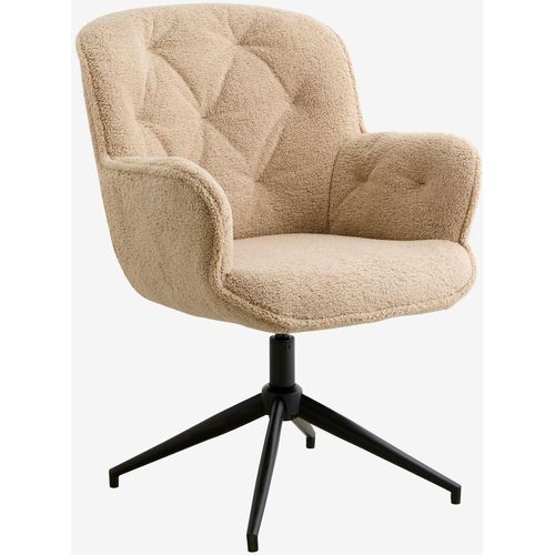 Bürostuhl LEA aus Bouclé - Beige