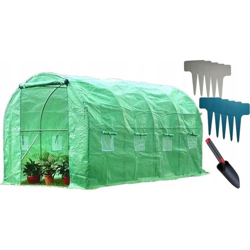 Ekspand | Folientunnel 3x4,5m - grün - stabiler Stahlrahmen - UV-Schutz - ideal für Gemüseanbau