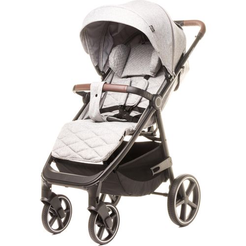4BABY Stinger PRO Kinderwagen/Buggy bis 22kg, Luxus sportwagen mit liegeposition, 5-Punkt-Gurt, Winterfußsack, Hellgrau