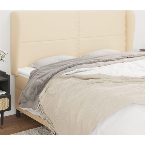 vidaXL Kopfteil mit Ohren Creme 183x23x118/128 cm Stoff