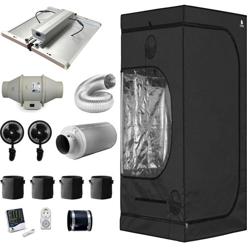 Growbox Komplett Set Classic XL - für 4 Pflanzen, 120x120x200cm, 320W LED