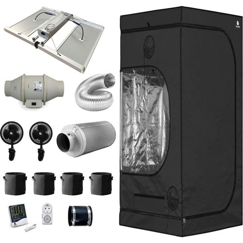Growbox Komplett Set Deluxe XL - für 4 Pflanzen, 120x120x200cm, 480W LED