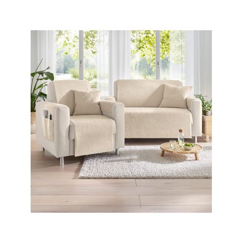 Tagesdecke Gr. 5, beige, B:38cm L:55cm, 100% Polyester, Tagesdecken