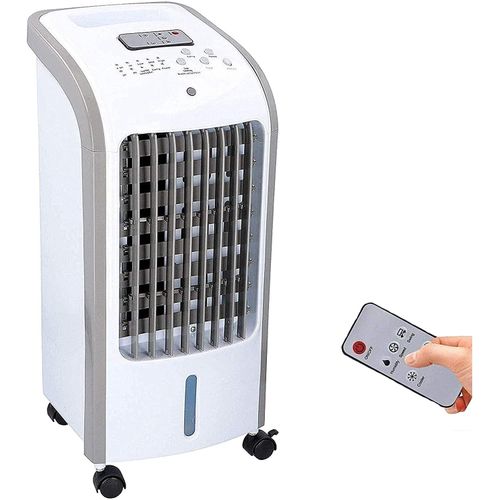 JUNG TVE25 Mobiles Klimagerät mit Wasserkühlung, leise, inkl. Fernbedienung + Timer, Kühlender Ventilator ohne Abluftschlauch, für Zimmer, kompaktes