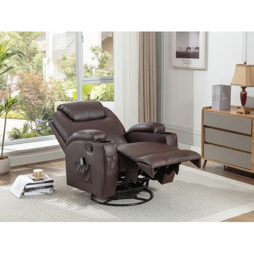 Massagesessel - Kunstleder - Braun - SILVANO