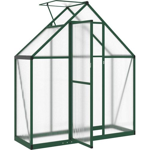 Gewächshaus mit Fundamentrahmen Grün 169x58x195 cm Aluminimum