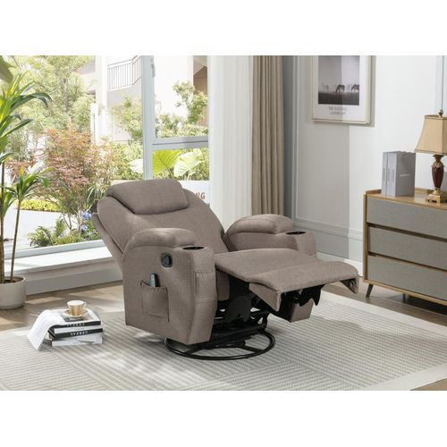 Massagesessel - Stoff - Graubraun - SILVANO
