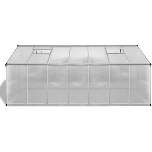 DELUKE® Anzucht Gewächshaus KLASSIK | 421x250x195cm | Aluminium Gewächshaus Treibhaus Tomatenhaus Frühbeet Pflanzenhaus | UV-Beständig, Schiebetür + Dachfenster