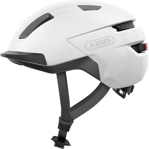 ABUS Fahrradhelm PURL-Y ACE mit LED-Licht – geeignet Fahrten auf E-Bike und S-Pedelec – trendiger NTA-Schutzhelm für Erwachsene und Jugendliche – Weiß, Größe L (57-61 cm)