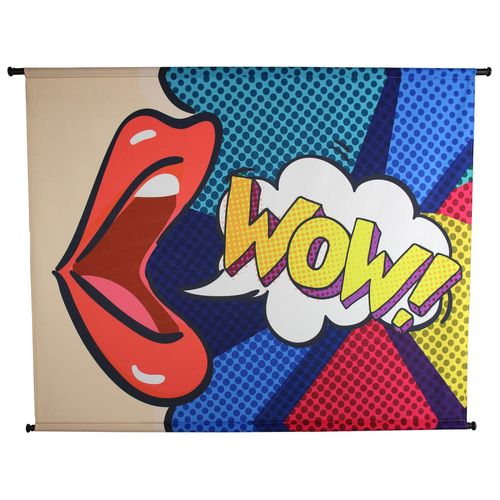 Textiles Wandbild WOW