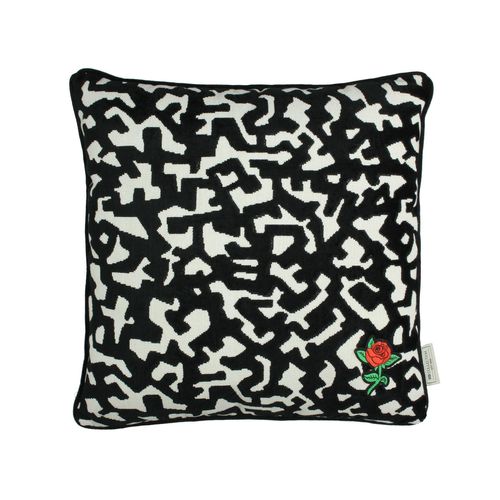 Kissen BLACK GRAPHIC ROSE
