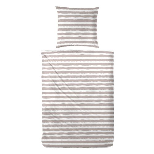 Bettwäsche STRIPE weiß/braun