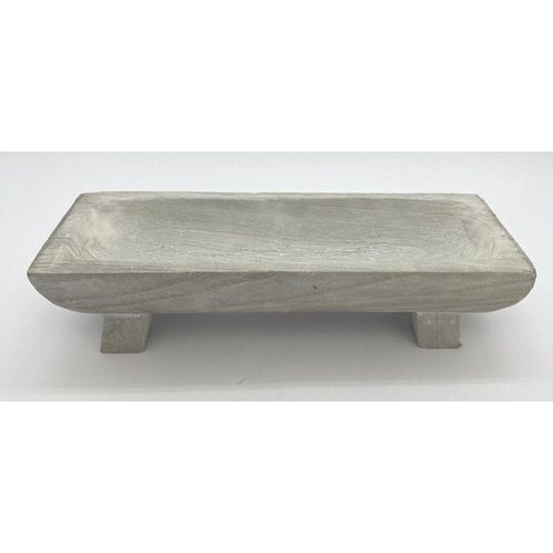 Dekotablett WOOD grau